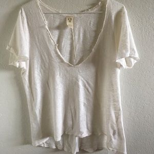 Free People Baggy White T-Shirt